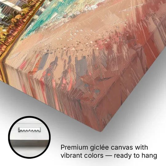 Miami Beachfront Horizon - Canvas Wall Art - Gallery Wrap Corner