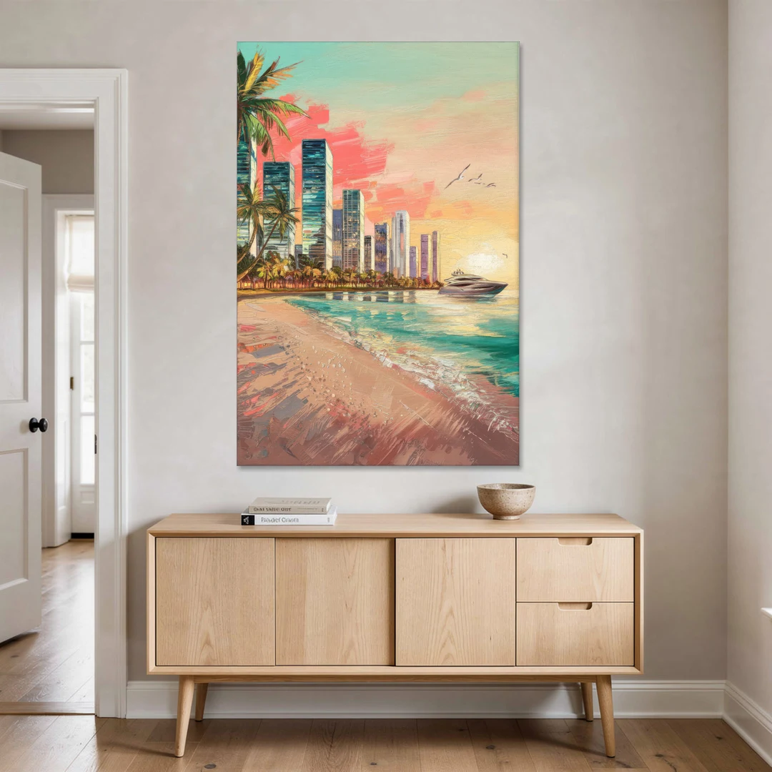 Miami Beachfront Horizon - Canvas Wall Art - Coffee Table - 40x60