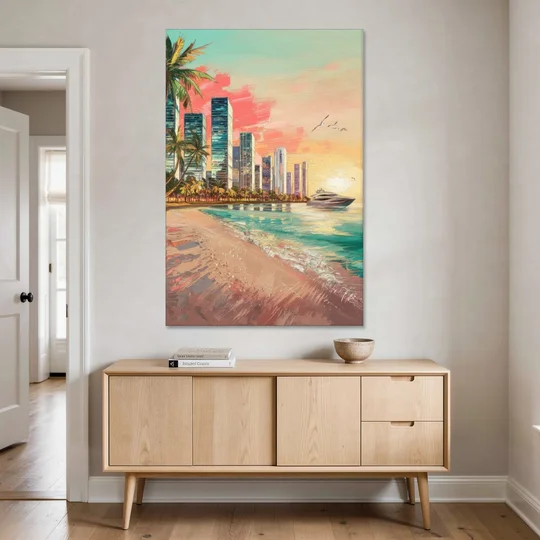 Miami Beachfront Horizon - Canvas Wall Art - Coffee Table - 40x60