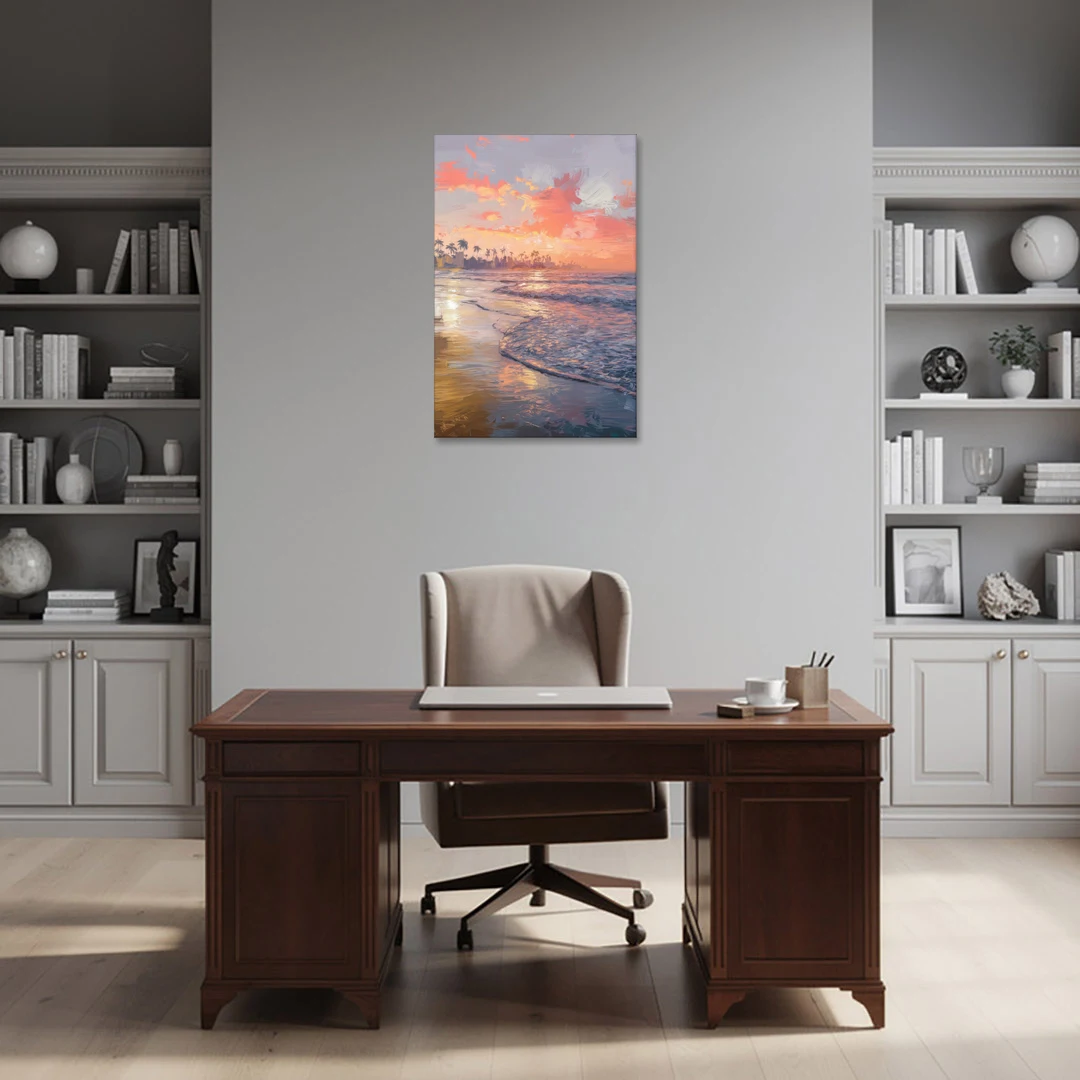 Miami Coastal Horizon - Canvas Wall Art - Office - 24x36