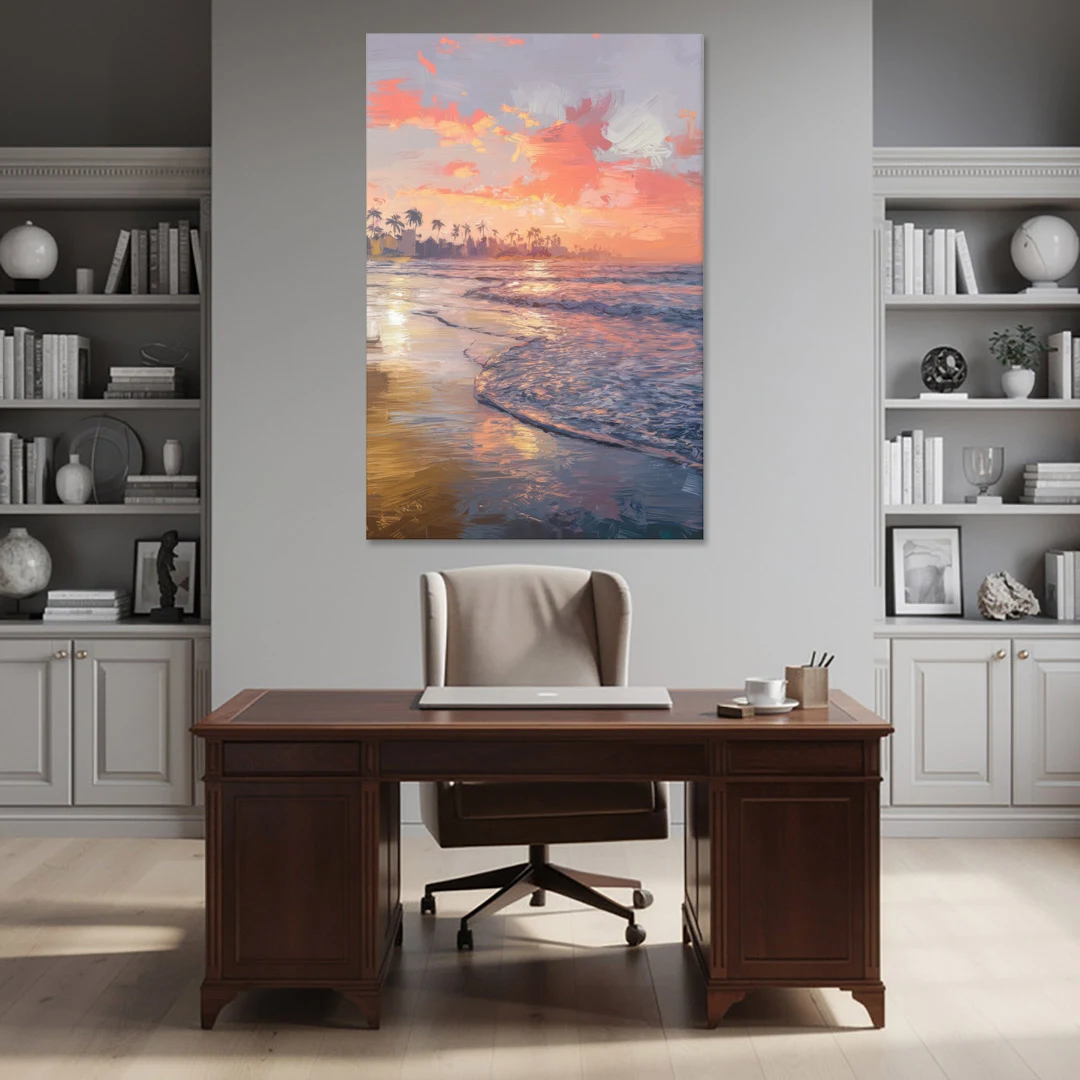 Miami Coastal Horizon - Canvas Wall Art - Office - 40x60