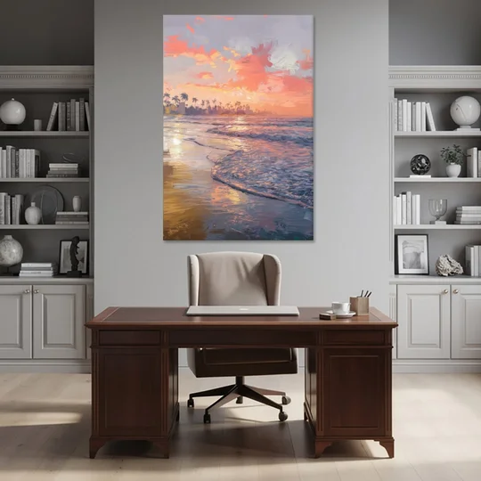 Miami Coastal Horizon - Canvas Wall Art - Office - 40x60