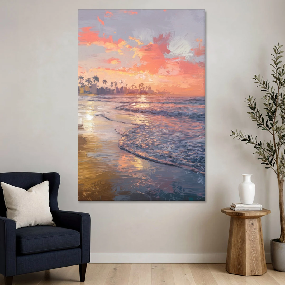 Miami Coastal Horizon - Canvas Wall Art - Sofa - 40x60