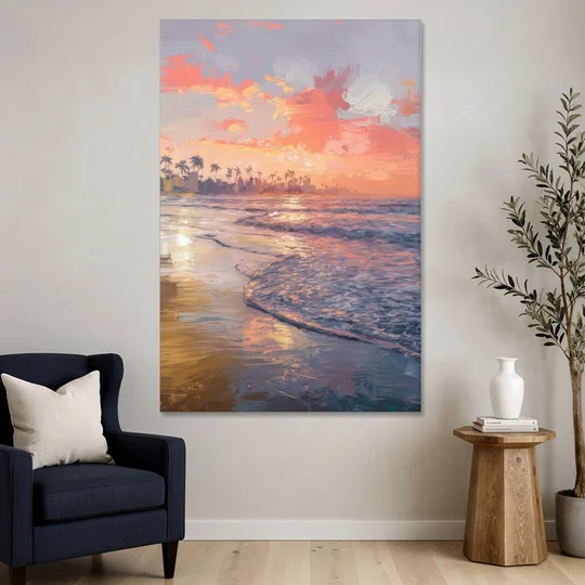 Miami Coastal Horizon - Canvas Wall Art - Sofa - 40x60