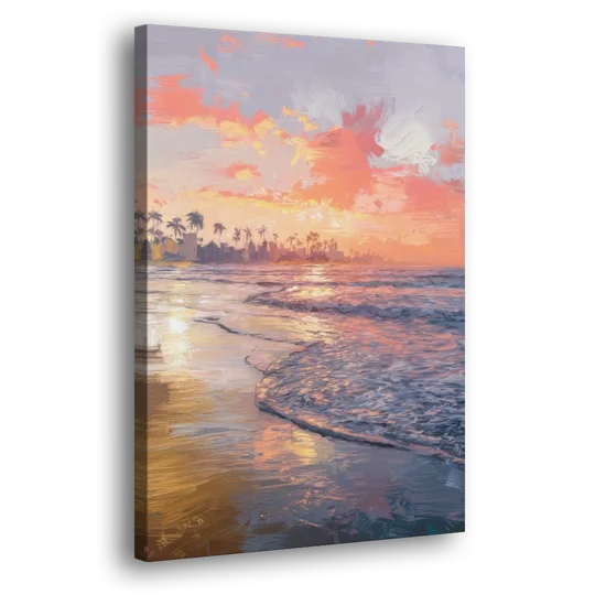 Miami Coastal Horizon - Canvas Wall Art - Side