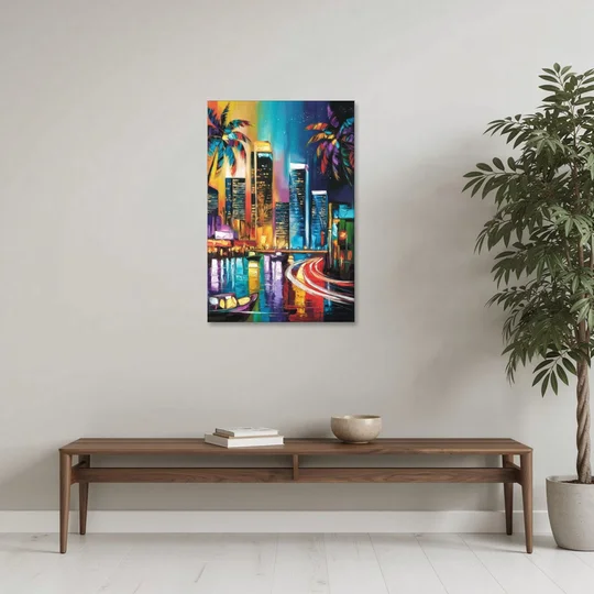 Miami Downtown Energy - Canvas Wall Art - Coffee Table - 24x36