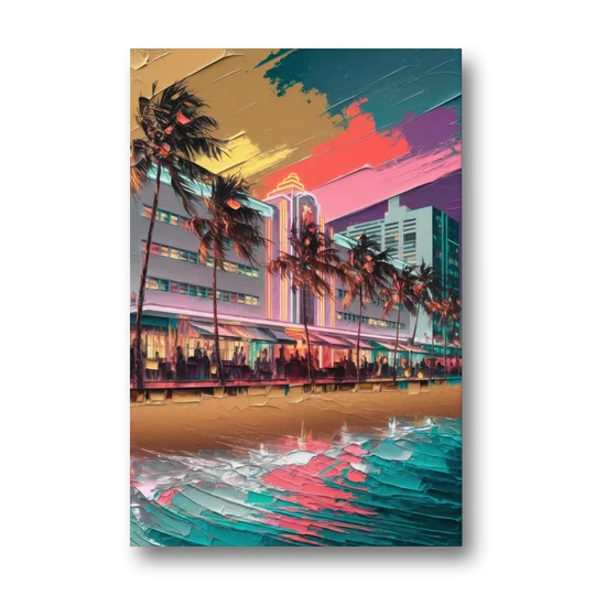 Miami South Beach Charm - Canvas Wall Art - Front