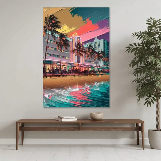 Miami South Beach Charm - Canvas Wall Art - Coffee Table - 40x60