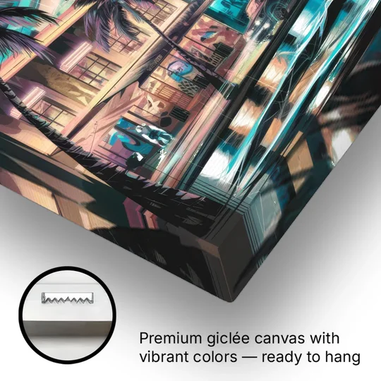Miami Street Art Culture - Canvas Wall Art - Gallery Wrap Corner
