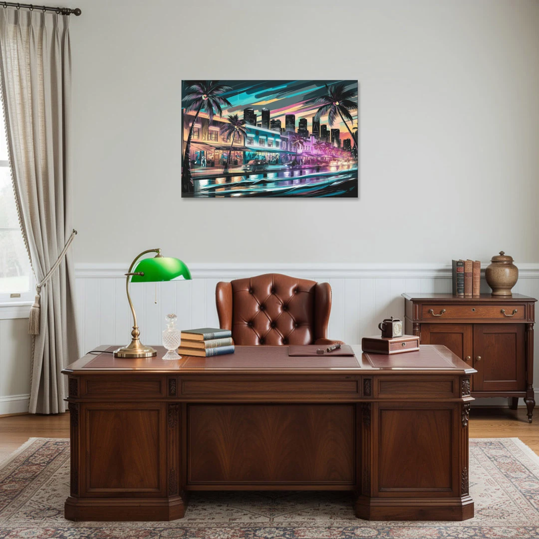 Miami Street Art Culture - Canvas Wall Art - Office - 36x24