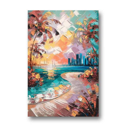 Miami Tropical Paradise - Canvas Wall Art - Front