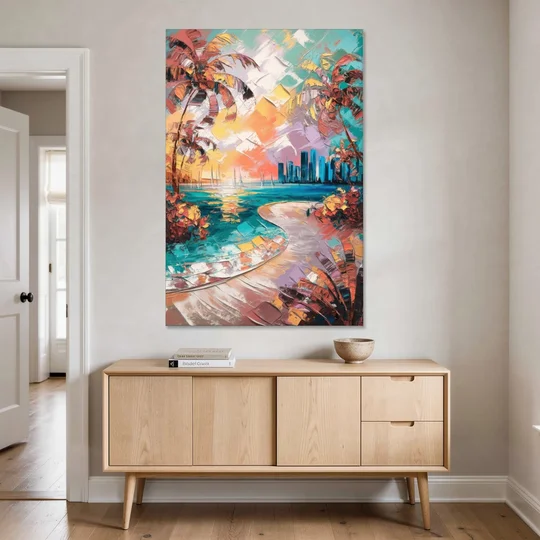 Miami Tropical Paradise - Canvas Wall Art - Coffee Table - 40x60