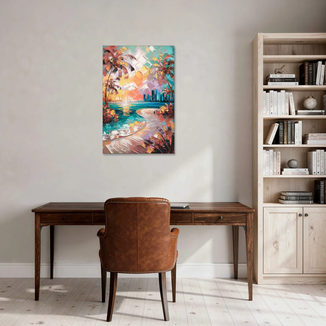Miami Tropical Paradise - Canvas Wall Art - Office - 24x36