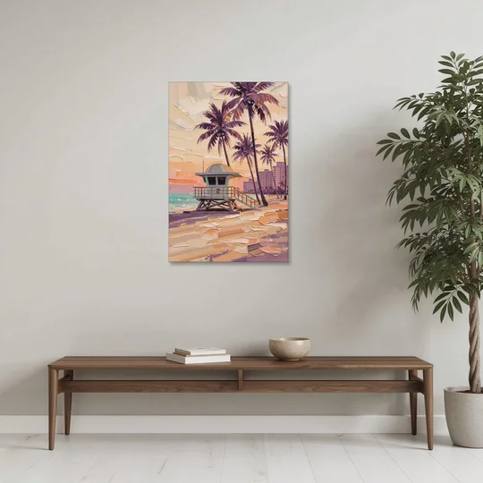 Miami Vibrant Colors - Canvas Wall Art - Coffee Table - 24x36