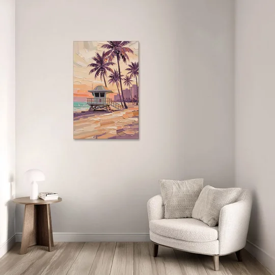 Miami Vibrant Colors - Canvas Wall Art - Sofa - 24x36