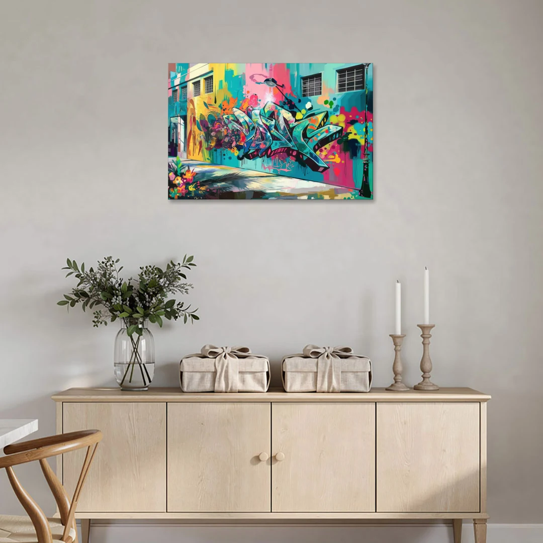 Miami Wynwood Murals - Canvas Wall Art - Coffee Table - 36x24