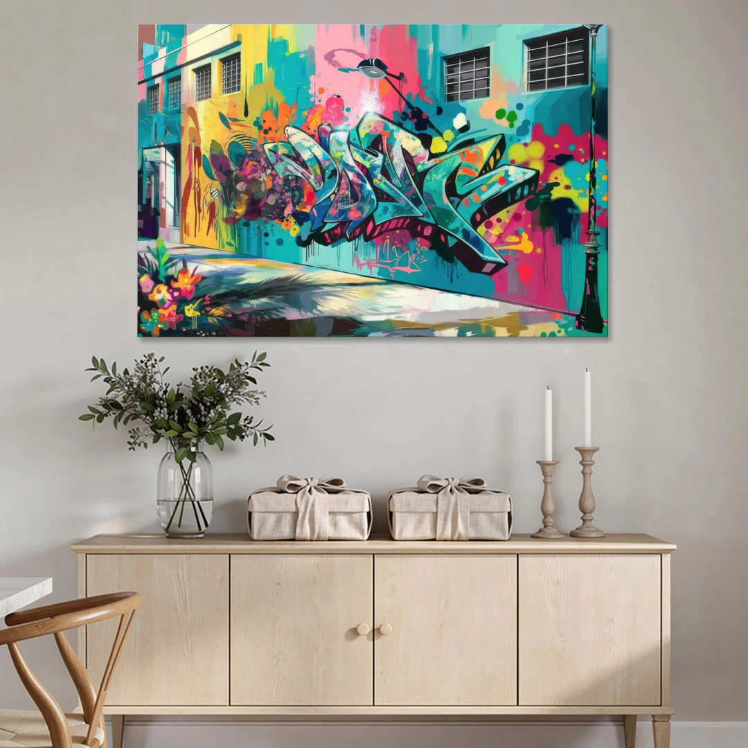 Miami Wynwood Murals - Canvas Wall Art - Coffee Table - 60x40