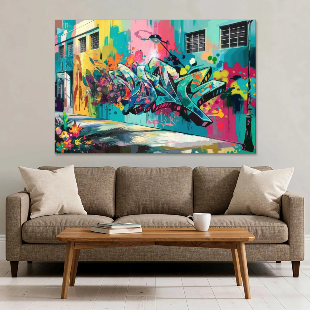 Miami Wynwood Murals - Canvas Wall Art - Sofa - 60x40