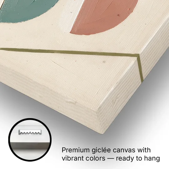 Mid Century Modern Prints of Three Tipping Half Moons - Canvas Wall Art - Gallery Wrap Corner