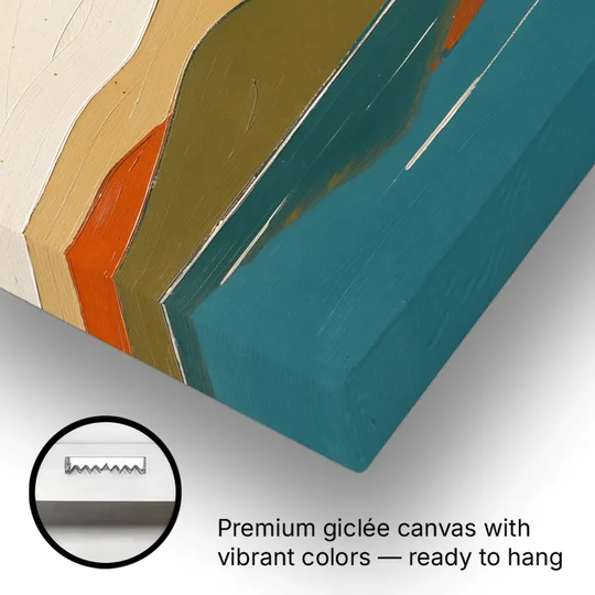 Mid Century Wall Art of Dome Hills at Sunrise - Canvas Wall Art - Gallery Wrap Corner