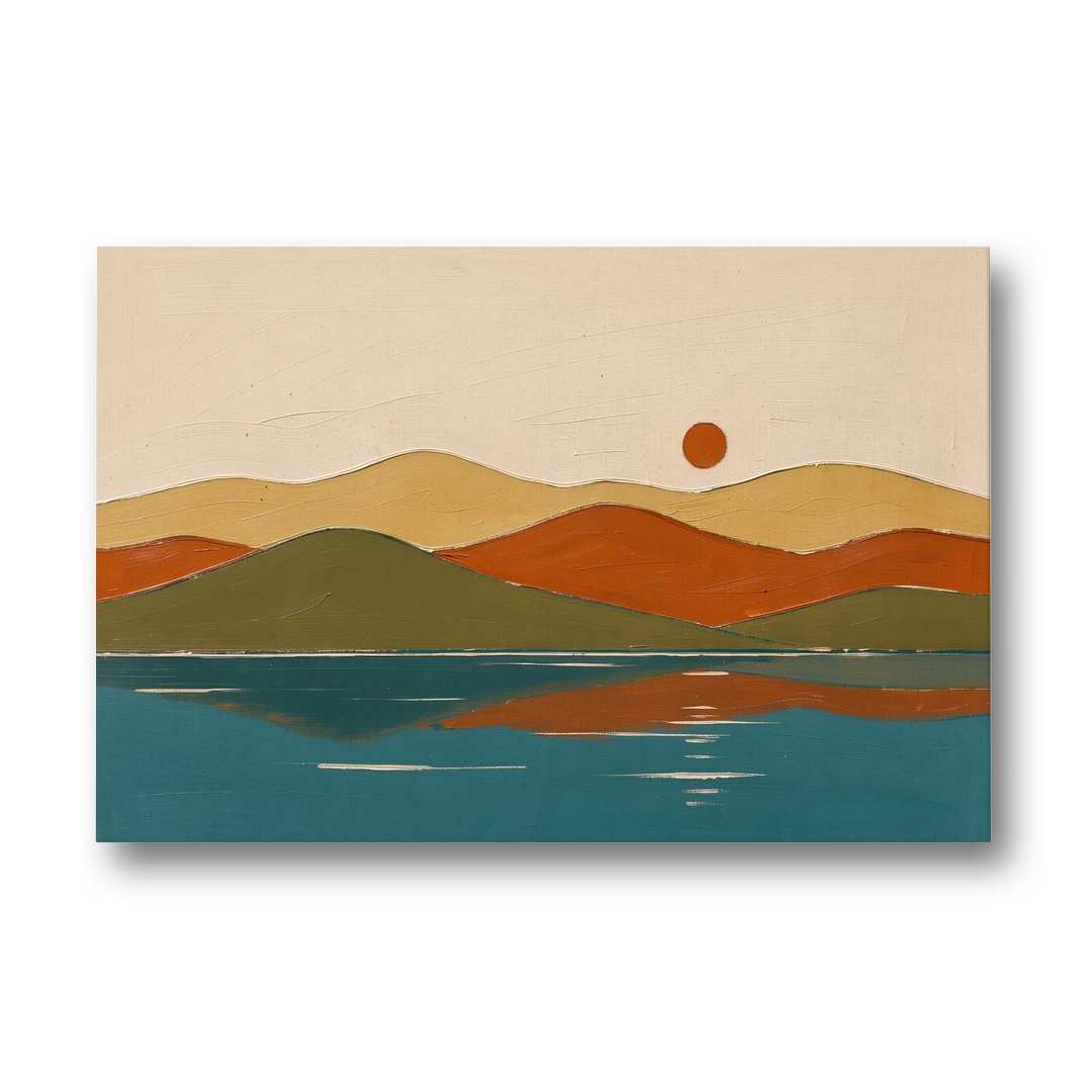 Mid Century Wall Art of Dome Hills at Sunrise - Canvas Wall Art - Front
