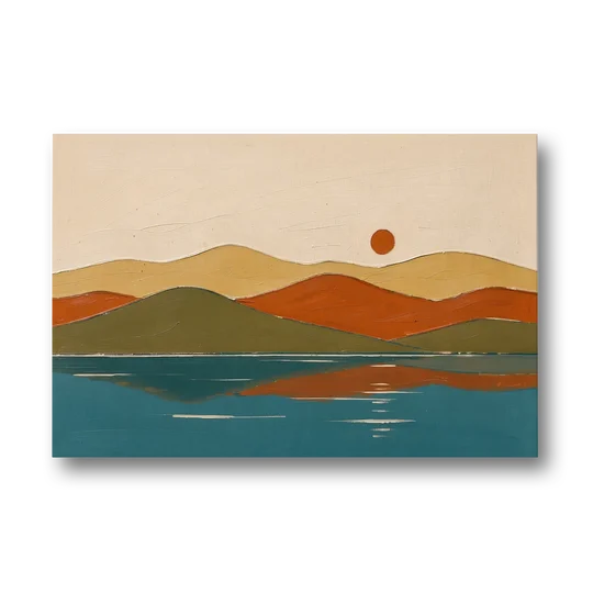 Mid Century Wall Art of Dome Hills at Sunrise - Canvas Wall Art - Front