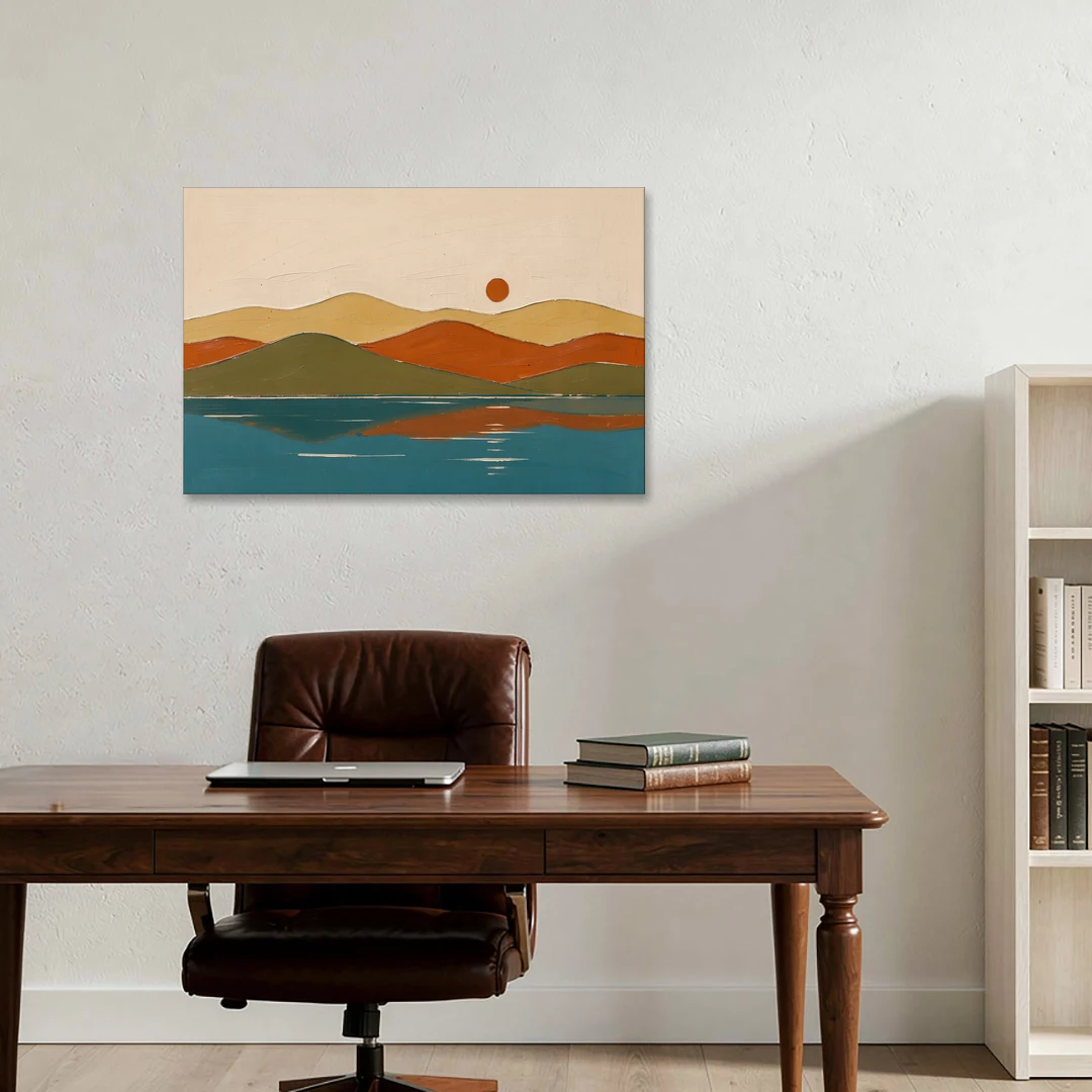 Mid Century Wall Art of Dome Hills at Sunrise - Canvas Wall Art - Office - 36x24