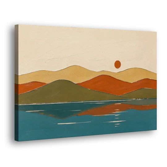Mid Century Wall Art of Dome Hills at Sunrise - Canvas Wall Art - Side