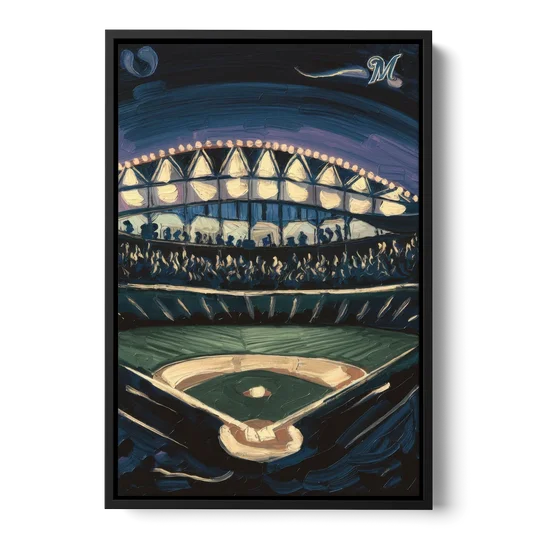 Milwaukee Brewers Celebration - Black Framed Canvas Wall Art - Front
