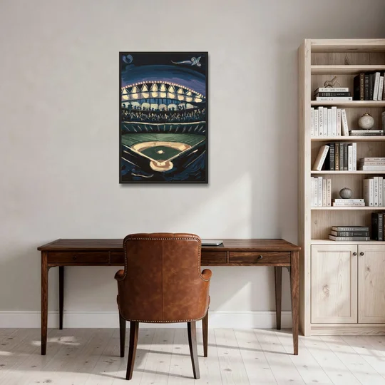 Milwaukee Brewers Celebration - Black Framed Canvas Wall Art - Office - 24x36