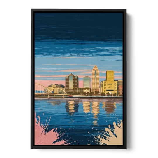 Milwaukee Wisconsin Charm - Black Framed Canvas Wall Art - Front