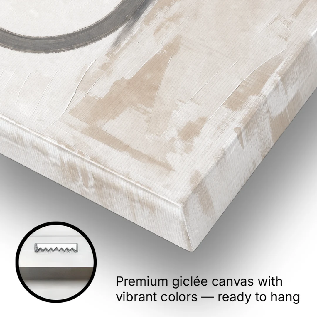 Minimal Wall Art of an Open Graphite Circle - Canvas Wall Art - Gallery Wrap Corner