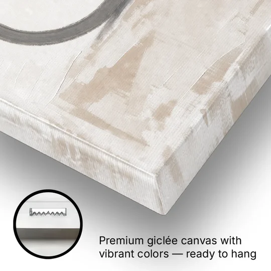 Minimal Wall Art of an Open Graphite Circle - Canvas Wall Art - Gallery Wrap Corner