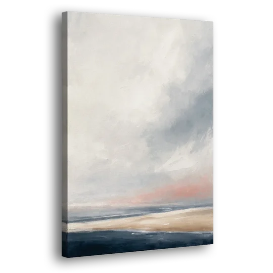 Minimalist Abstract Chalk Sky Over a Sandbar - Canvas Wall Art - Side