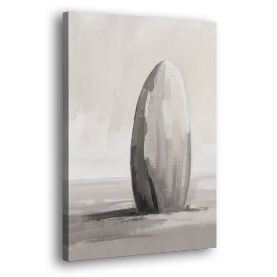 Minimalist Bedroom Standing Stone in Mist - Canvas Wall Art - Side