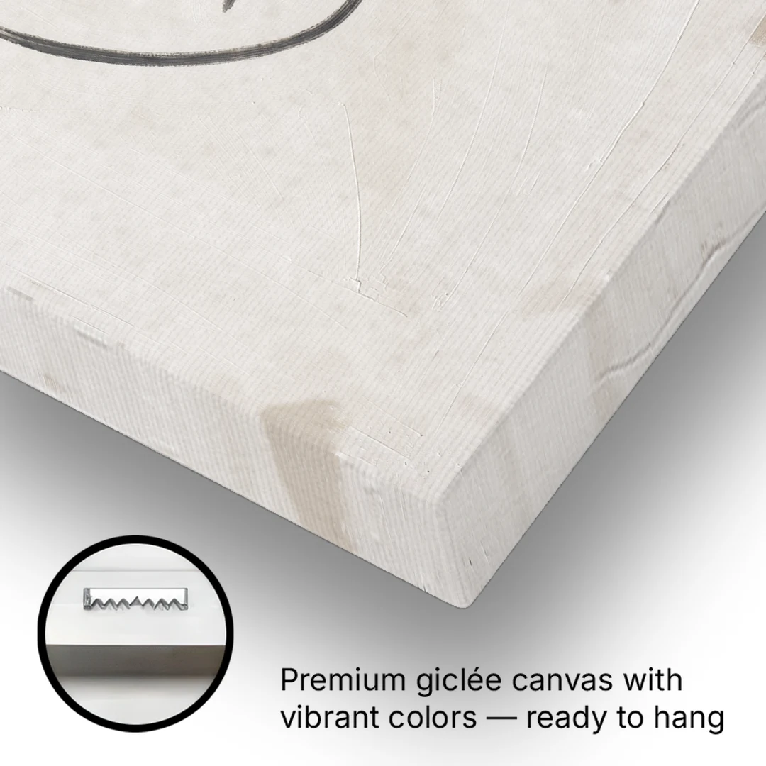 Minimalist Line Art Face with Terracotta Blush - Canvas Wall Art - Gallery Wrap Corner
