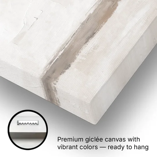 Minimalist Neutral Wall Art with Taupe Dawn Horizon - Canvas Wall Art - Gallery Wrap Corner