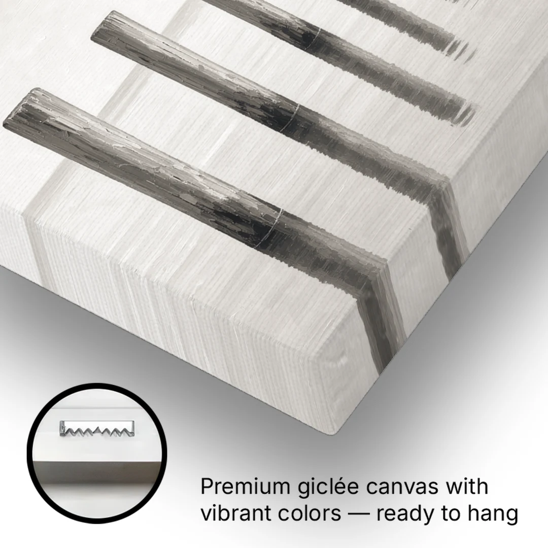 Minimalist Office Wall Art of Old Pier Pilings - Canvas Wall Art - Gallery Wrap Corner