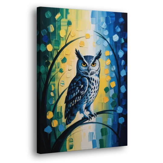 Minimalist Owl Silhouette - Canvas Wall Art - Side