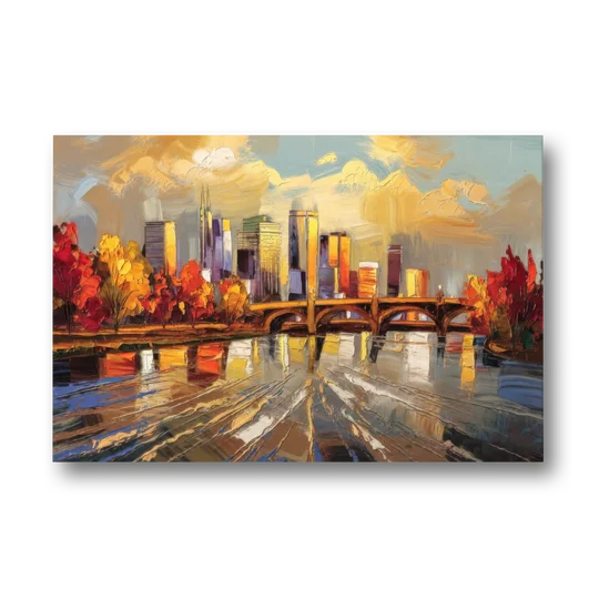 Minneapolis Mississippi River View - Canvas Wall Art - Front