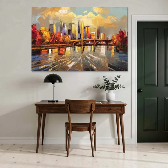 Minneapolis Mississippi River View - Canvas Wall Art - Office - 60x40