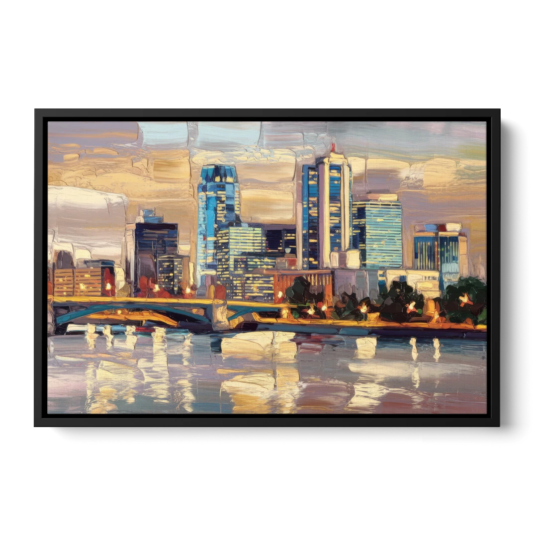 Minneapolis Modern Architectural Beauty - Black Framed Canvas Wall Art - Front
