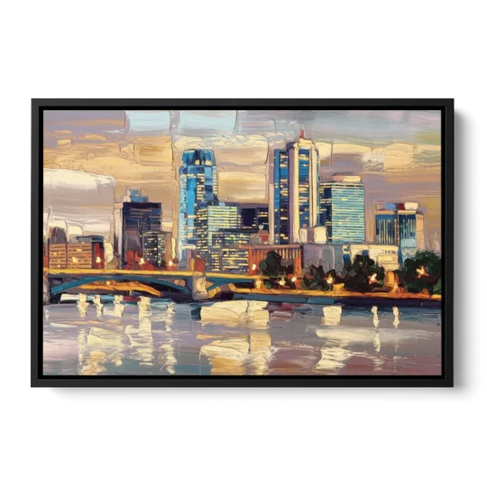 Minneapolis Modern Architectural Beauty - Black Framed Canvas Wall Art - Front