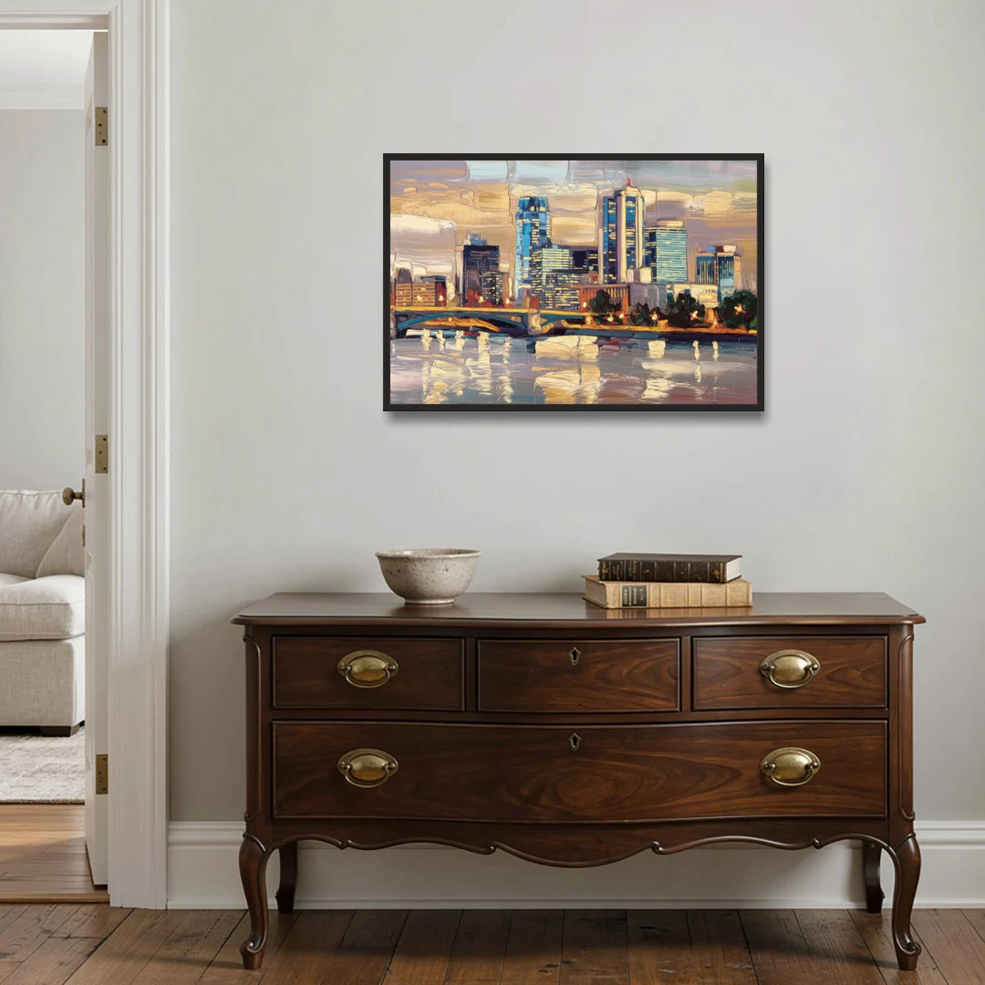 Minneapolis Modern Architectural Beauty - Black Framed Canvas Wall Art - Coffee Table - 36x24