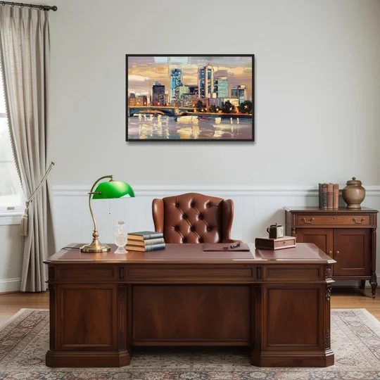 Minneapolis Modern Architectural Beauty - Black Framed Canvas Wall Art - Office - 36x24