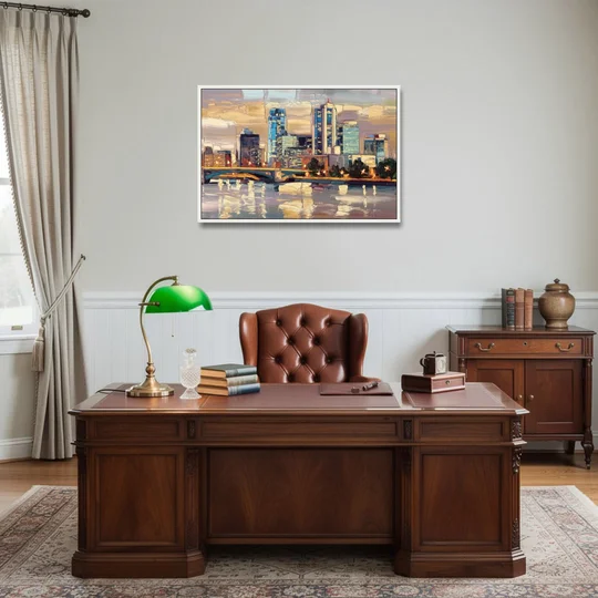 Minneapolis Modern Architectural Beauty - White Framed Canvas Wall Art - Office - 36x24