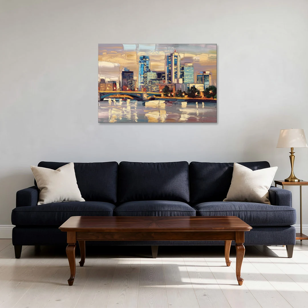Minneapolis Modern Architectural Beauty - Canvas Wall Art - Sofa - 36x24