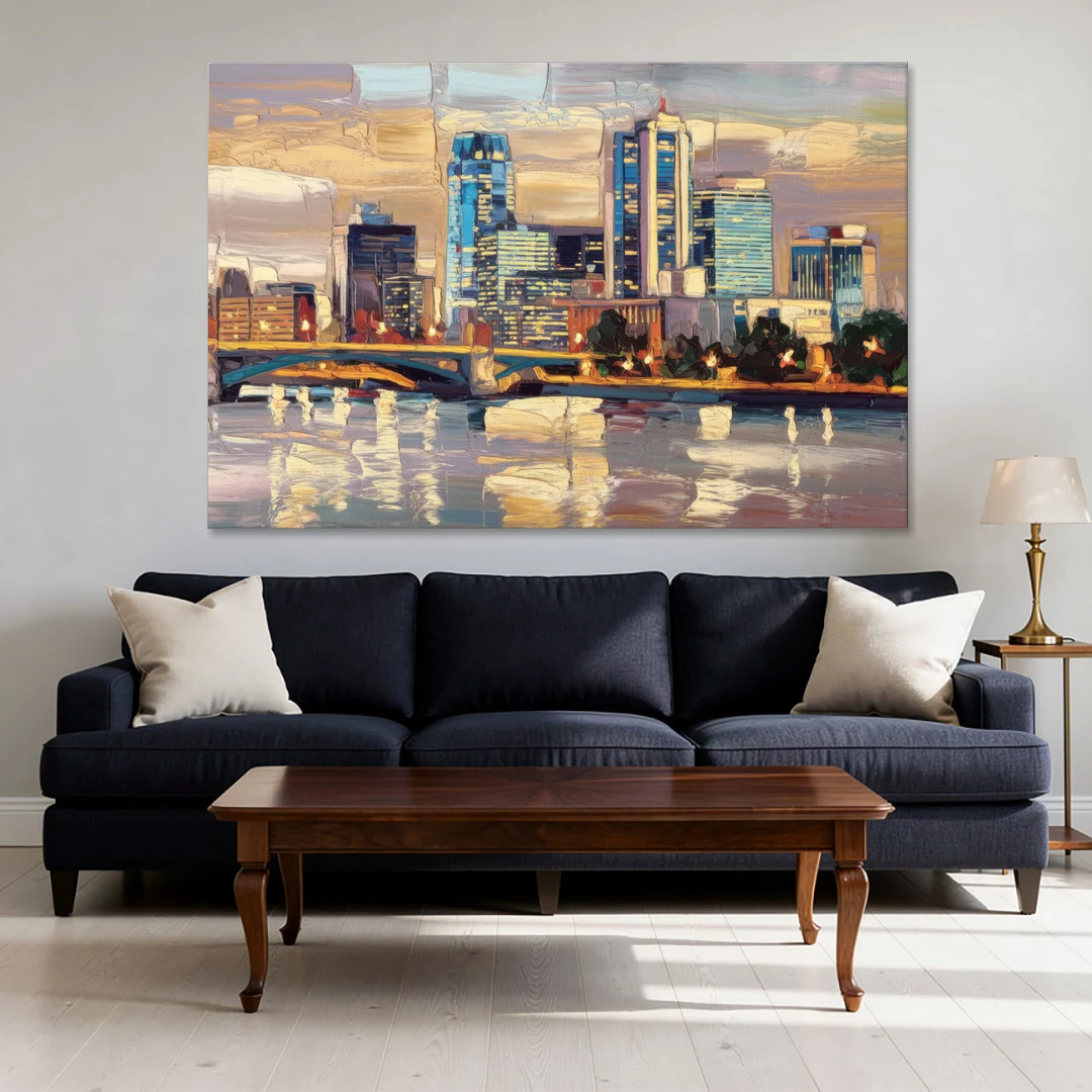 Minneapolis Modern Architectural Beauty - Canvas Wall Art - Sofa - 60x40