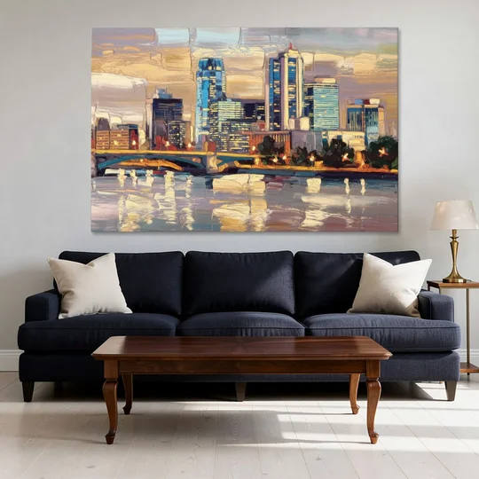 Minneapolis Modern Architectural Beauty - Canvas Wall Art - Sofa - 60x40