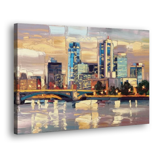 Minneapolis Modern Architectural Beauty - Canvas Wall Art - Side